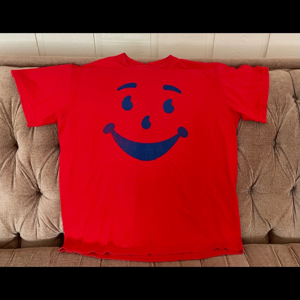Men’s Vintage Kool Aid Man T Shirt Red Size L Graphic Rare 90s.